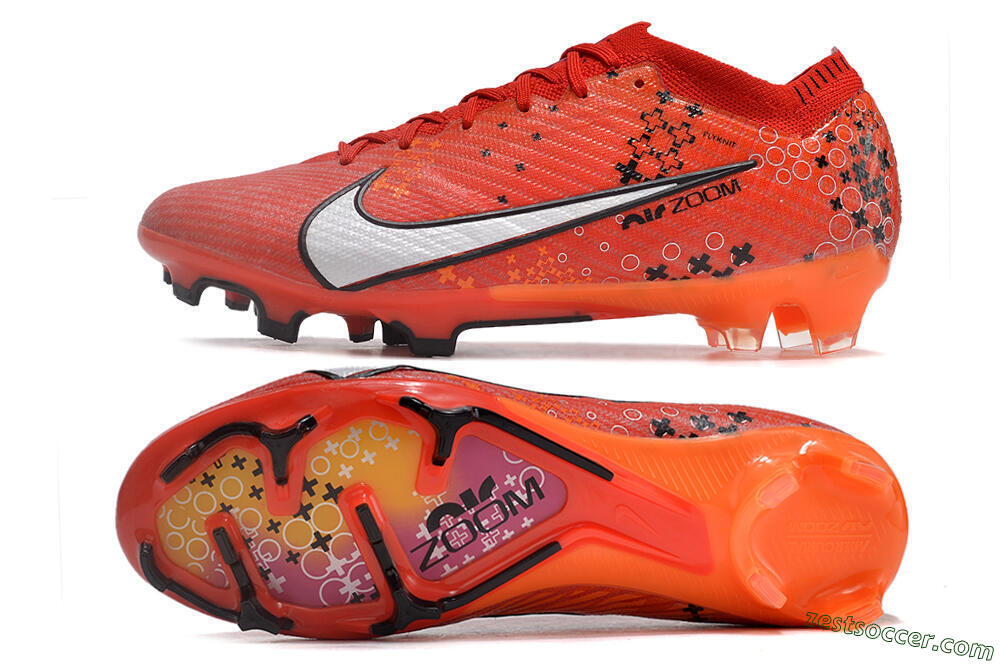 Nike AIR Zoom Mercurial Vapor 15 Elite FG Low-Tops Soccer Cleats - Orange/White/Black 1