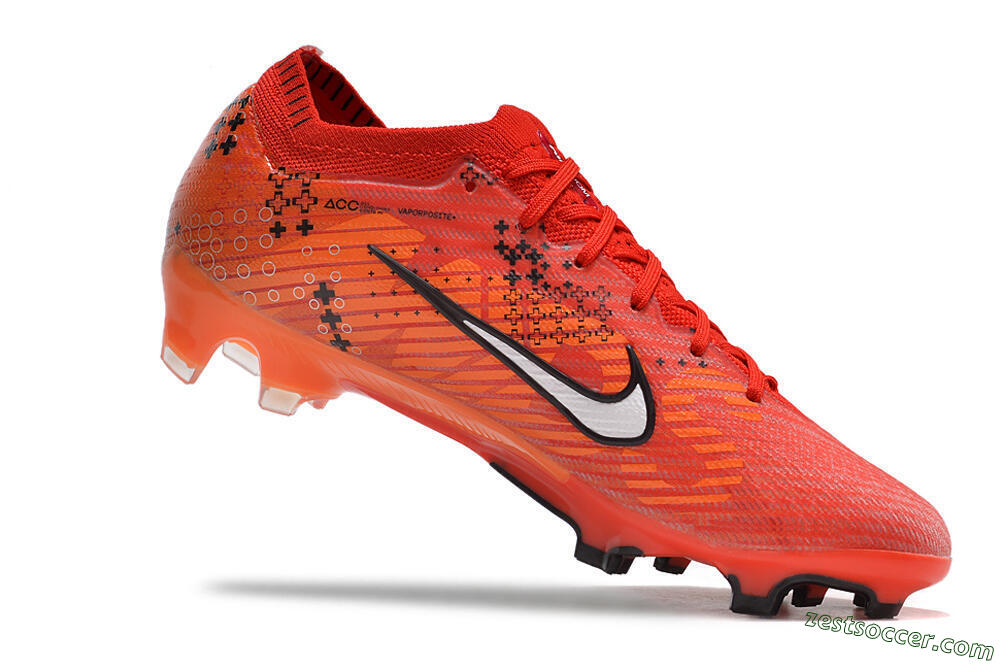 Nike AIR Zoom Mercurial Vapor 15 Elite FG Low-Tops Soccer Cleats - Orange/White/Black 4
