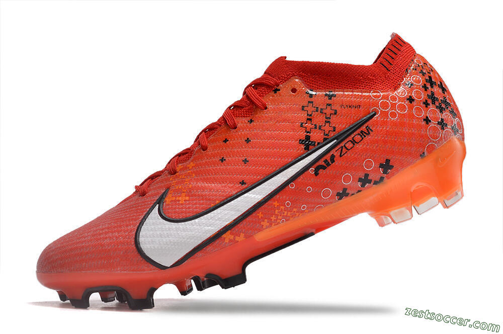 Nike AIR Zoom Mercurial Vapor 15 Elite FG Low-Tops Soccer Cleats - Orange/White/Black 5