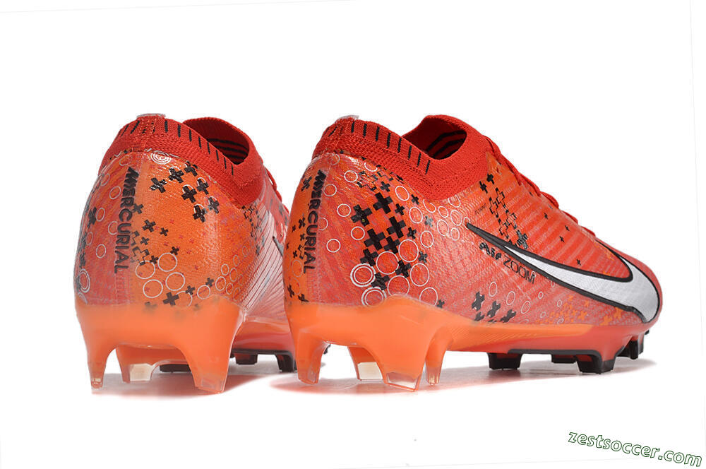 Nike AIR Zoom Mercurial Vapor 15 Elite FG Low-Tops Soccer Cleats - Orange/White/Black 6