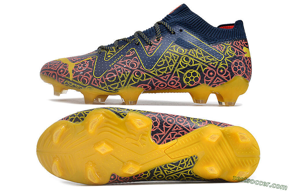 Puma Future Ultimate Limited Edition FG Low-Tops Soccer Cleats - Blue/Yellow/Red 1