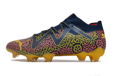 Puma Future Ultimate Limited Edition FG Low-Tops Soccer Cleats - Blue/Yellow/Red