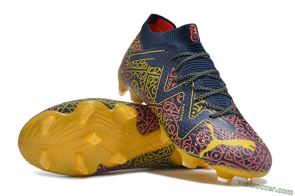 Puma Future Ultimate Limited Edition FG Low-Tops Soccer Cleats - Blue/Yellow/Red 3