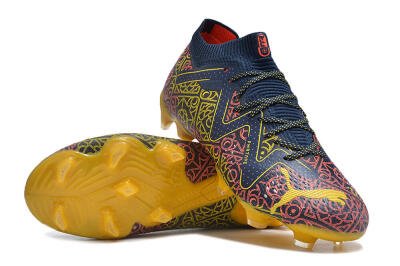 Puma Future Ultimate Limited Edition FG Low-Tops Soccer Cleats - Blue/Yellow/Red