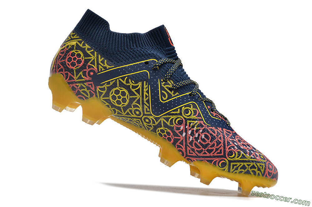 Puma Future Ultimate Limited Edition FG Low-Tops Soccer Cleats - Blue/Yellow/Red 4