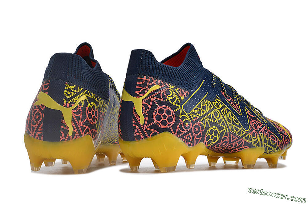 Puma Future Ultimate Limited Edition FG Low-Tops Soccer Cleats - Blue/Yellow/Red 6