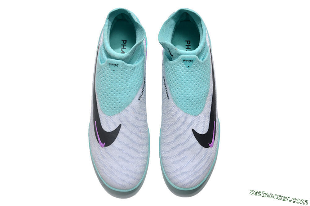 Nike Phantom GX Elite DF Link TF High-Tops Soccer Shoes - White/Black/Jade 4