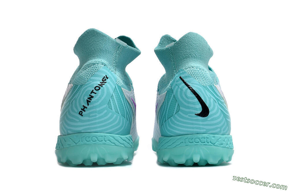 Nike Phantom GX Elite DF Link TF High-Tops Soccer Shoes - White/Black/Jade 5