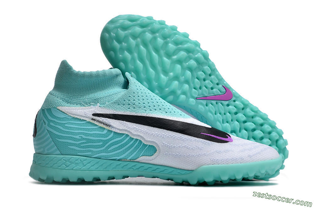 Nike Phantom GX Elite DF Link TF High-Tops Soccer Shoes - White/Black/Jade 0