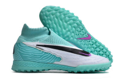 Nike Phantom GX Elite DF Link TF High-Tops Soccer Shoes - White/Black/Jade