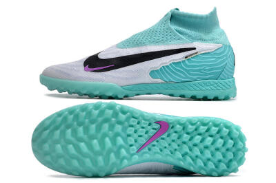 Nike Phantom GX Elite DF Link TF High-Tops Soccer Shoes - White/Black/Jade