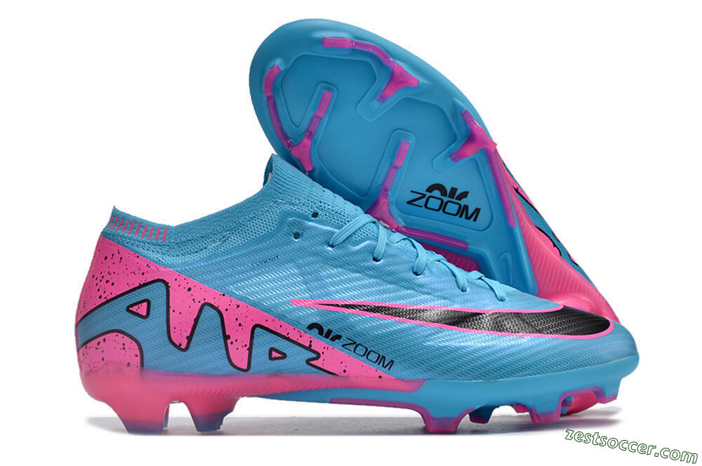 Nike Air Zoom Mercurial Vapor 15 Elite FG Low-Tops Soccer Cleats - Blue/Pink/Black 0