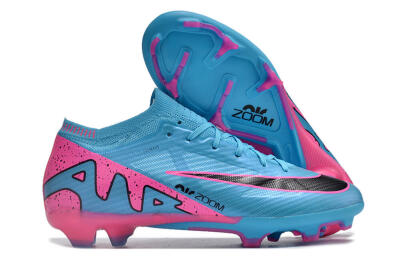 Nike Air Zoom Mercurial Vapor 15 Elite FG Low-Tops Soccer Cleats - Blue/Pink/Black