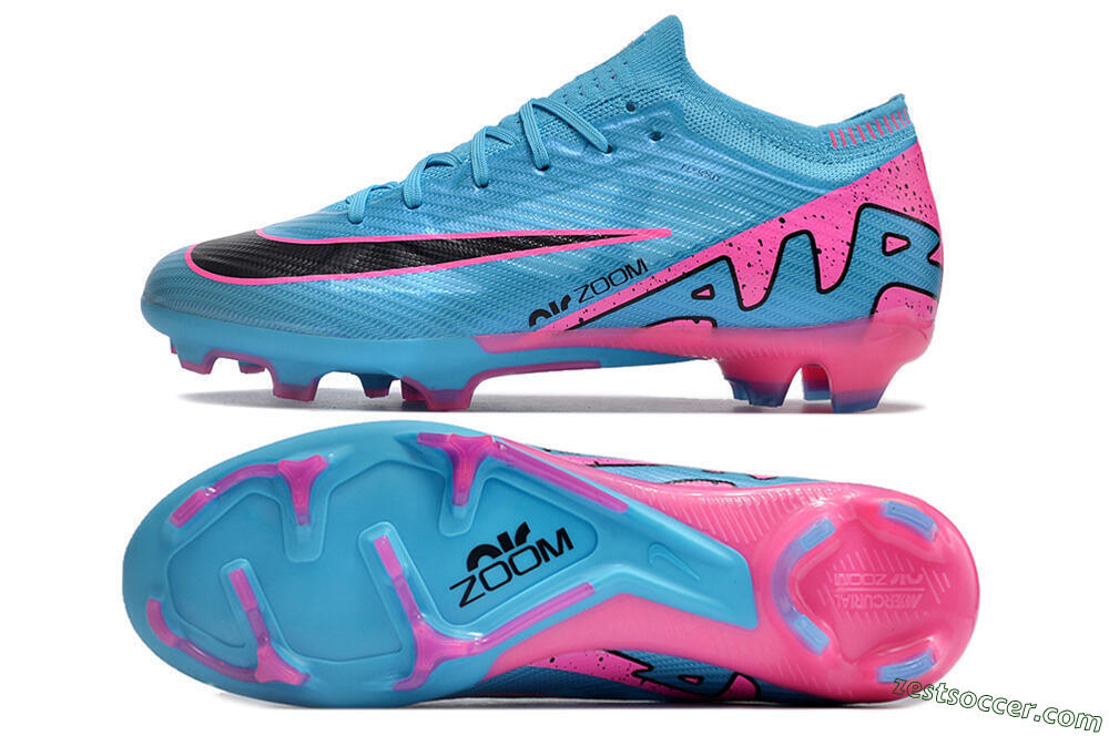 Nike Air Zoom Mercurial Vapor 15 Elite FG Low-Tops Soccer Cleats - Blue/Pink/Black 1