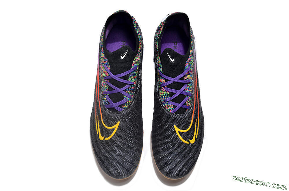 Nike Phantom GX Elite FG Low-Tops Soccer Cleats - Black/Purple/Rainbow 4
