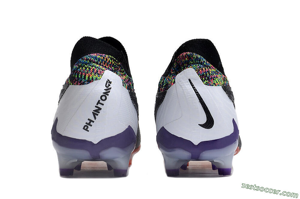 Nike Phantom GX Elite FG Low-Tops Soccer Cleats - Black/Purple/Rainbow 5
