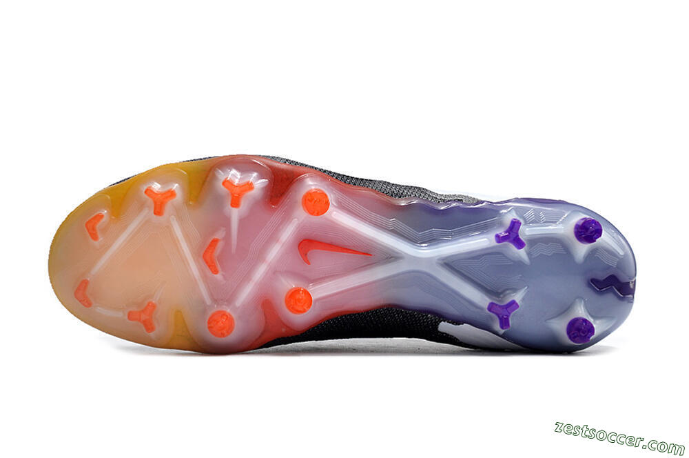 Nike Phantom GX Elite FG Low-Tops Soccer Cleats - Black/Purple/Rainbow 6