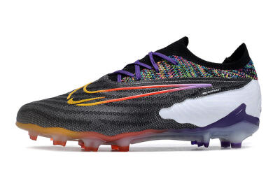 Nike Phantom GX Elite FG Low-Tops Soccer Cleats - Black/Purple/Rainbow