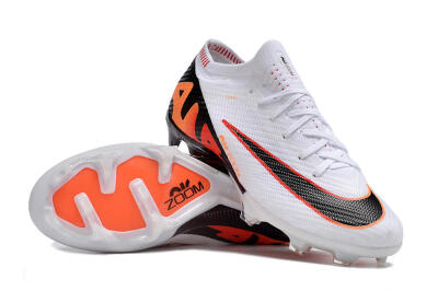 Nike Air Zoom Mercurial Vapor 15 Elite FG Low-Tops Soccer Cleats - White/Orange/Black