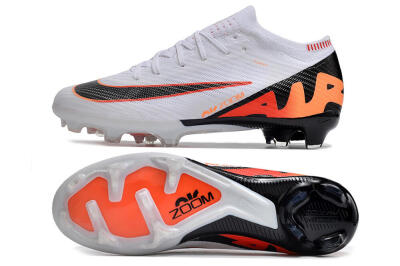 Nike Air Zoom Mercurial Vapor 15 Elite FG Low-Tops Soccer Cleats - White/Orange/Black