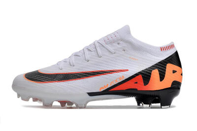 Nike Air Zoom Mercurial Vapor 15 Elite FG Low-Tops Soccer Cleats - White/Orange/Black