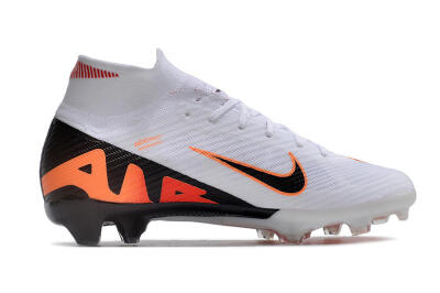 Nike Air Zoom Mercurial Superfly 9 Elite FG High-Tops Soccer Cleats - White/Orange/Black