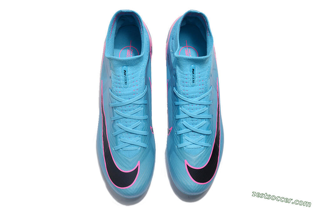 Nike Air Zoom Mercurial Superfly 9 Elite FG High-Tops Soccer Cleats - Blue/Pink/Black 4