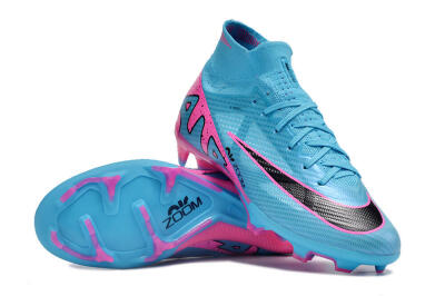Nike Air Zoom Mercurial Superfly 9 Elite FG High-Tops Soccer Cleats - Blue/Pink/Black
