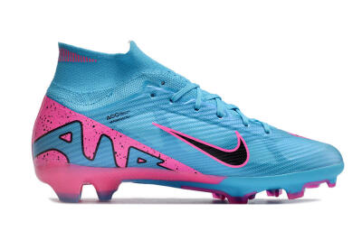 Nike Air Zoom Mercurial Superfly 9 Elite FG High-Tops Soccer Cleats - Blue/Pink/Black