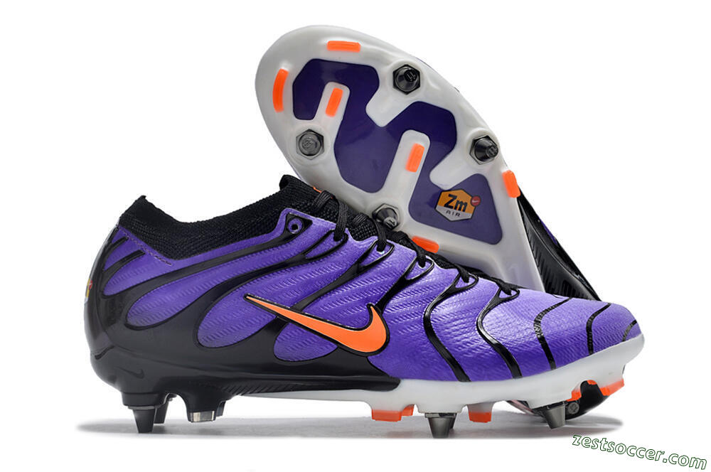 Nike Air Zoom Mercurial Vapor 15 Elite SG Low-Tops Soccer Cleats - Purple/Black/Orange 0