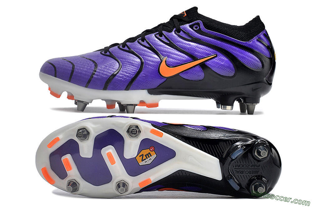 Nike Air Zoom Mercurial Vapor 15 Elite SG Low-Tops Soccer Cleats - Purple/Black/Orange 1