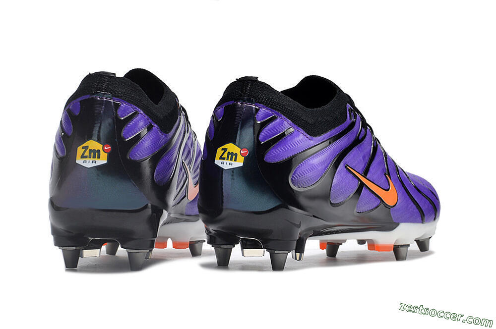 Nike Air Zoom Mercurial Vapor 15 Elite SG Low-Tops Soccer Cleats - Purple/Black/Orange 6