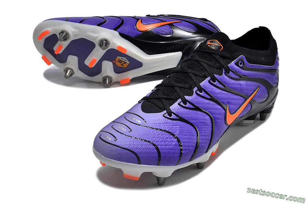 Nike Air Zoom Mercurial Vapor 15 Elite SG Low-Tops Soccer Cleats - Purple/Black/Orange 3