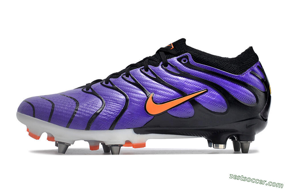 Nike Air Zoom Mercurial Vapor 15 Elite SG Low-Tops Soccer Cleats - Purple/Black/Orange 2