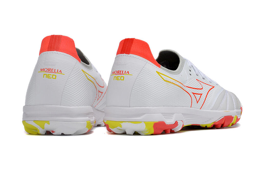 Mizuno Morelia Neo TF Low-Tops Soccer Shoes - White/Red/Yellow 6