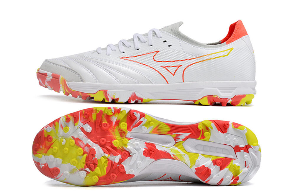 Mizuno Morelia Neo TF Low-Tops Soccer Shoes - White/Red/Yellow 1
