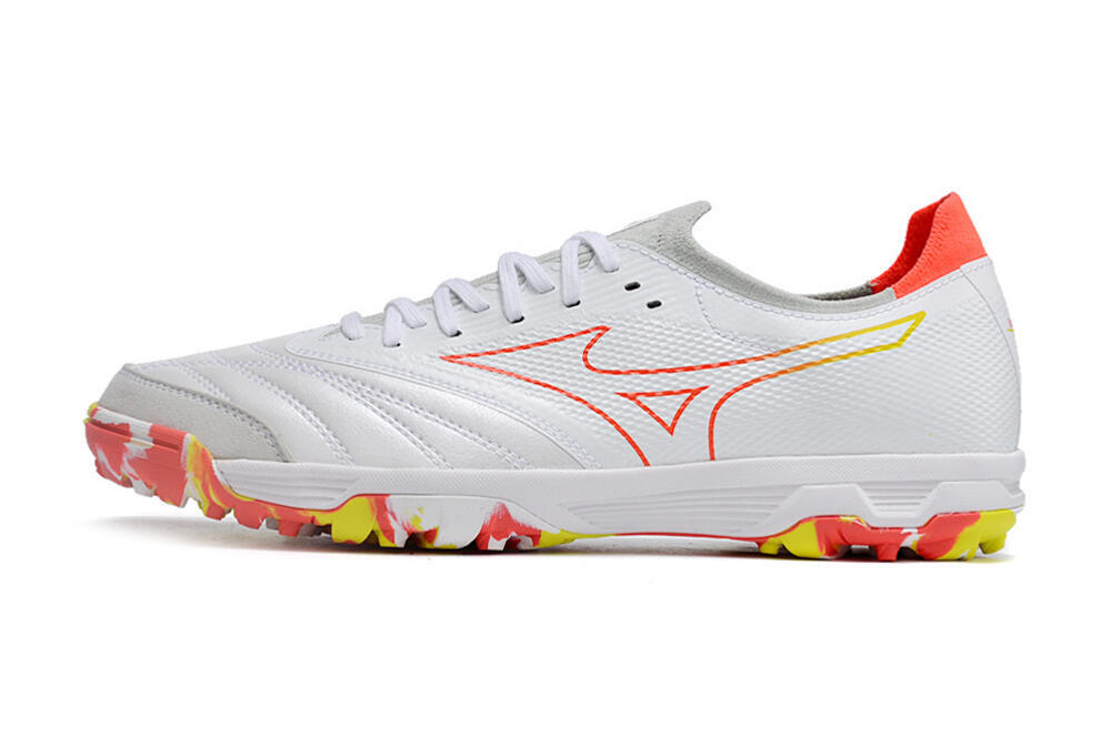 Mizuno Morelia Neo TF Low-Tops Soccer Shoes - White/Red/Yellow 2