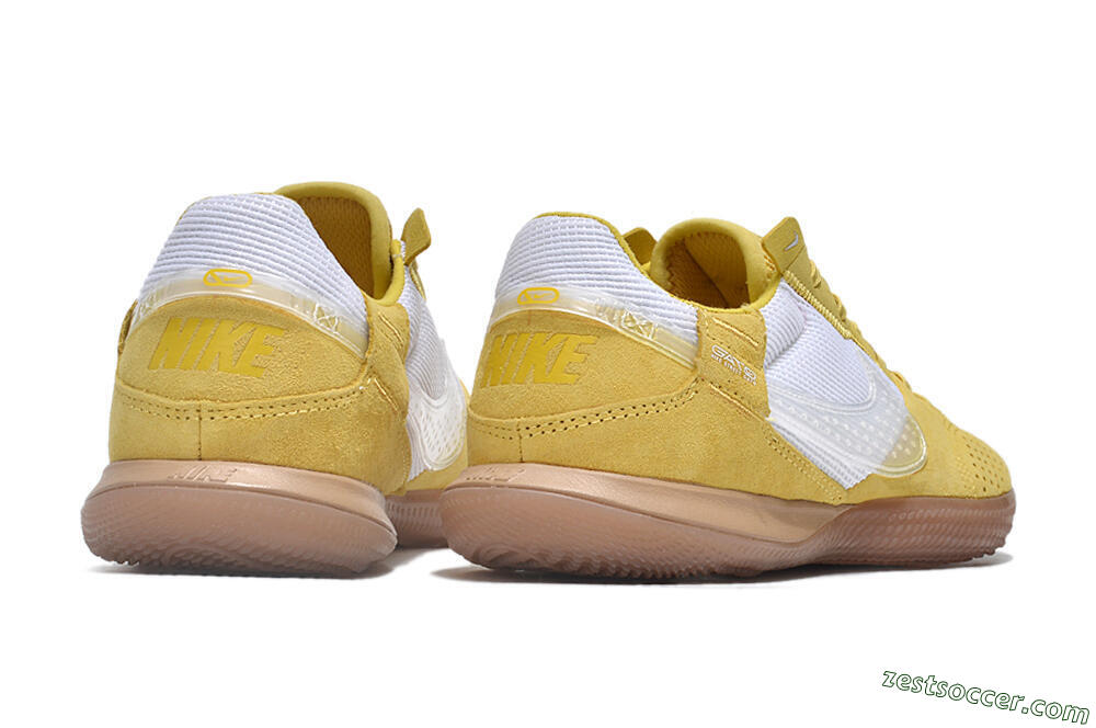 Nike Street Gato IC Low-Tops Soccer Shoes - White/Yellow/Brown 4