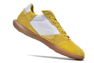 Nike Street Gato IC Low-Tops Soccer Shoes - White/Yellow/Brown