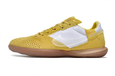 Nike Street Gato IC Low-Tops Soccer Shoes - White/Yellow/Brown