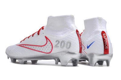Nike Air Zoom Mercurial Superfly 9 Elite FG High-Tops Soccer Cleats - White/Red/Silver