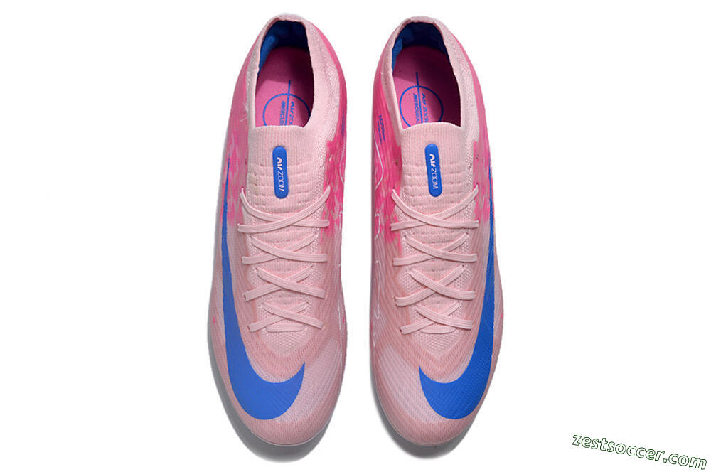 Nike Air Zoom Mercurial Vapor 15 Elite FG Low-Tops Soccer Cleats - Beige/Pink/Blue 5