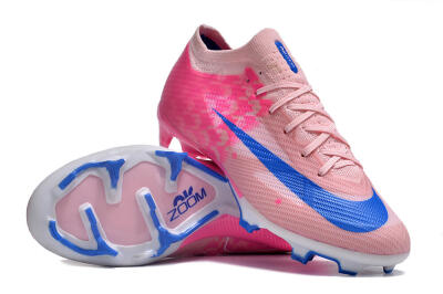Nike Air Zoom Mercurial Vapor 15 Elite FG Low-Tops Soccer Cleats - Beige/Pink/Blue