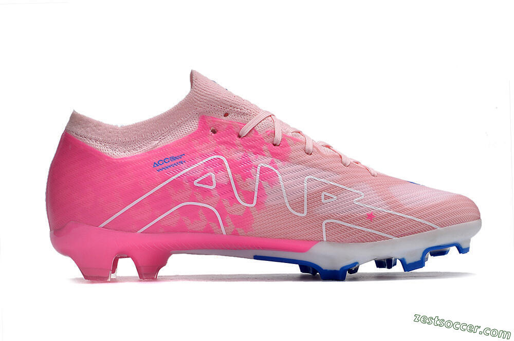 Nike Air Zoom Mercurial Vapor 15 Elite FG Low-Tops Soccer Cleats - Beige/Pink/Blue 4
