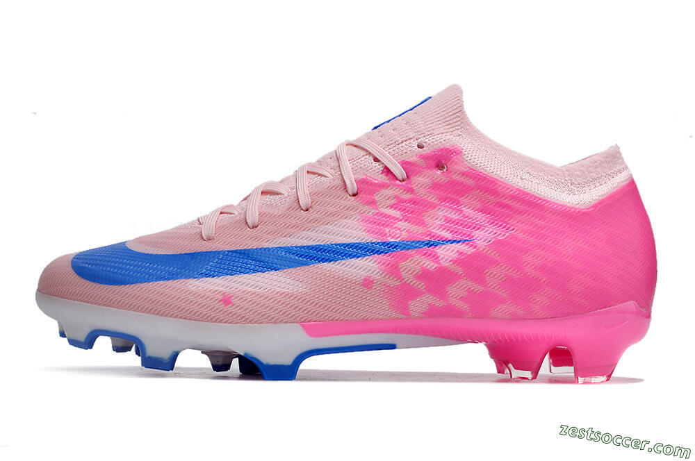 Nike Air Zoom Mercurial Vapor 15 Elite FG Low-Tops Soccer Cleats - Beige/Pink/Blue 2