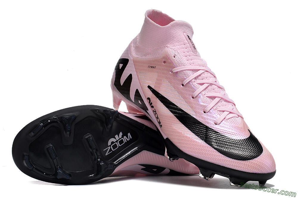 Nike Air Zoom Mercurial Superfly 9 Elite FG High-Tops Soccer Cleats - Pink/Black 3