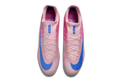 Nike Air Zoom Mercurial Superfly 9 Elite FG High-Tops Soccer Cleats - Pink/Blue/White