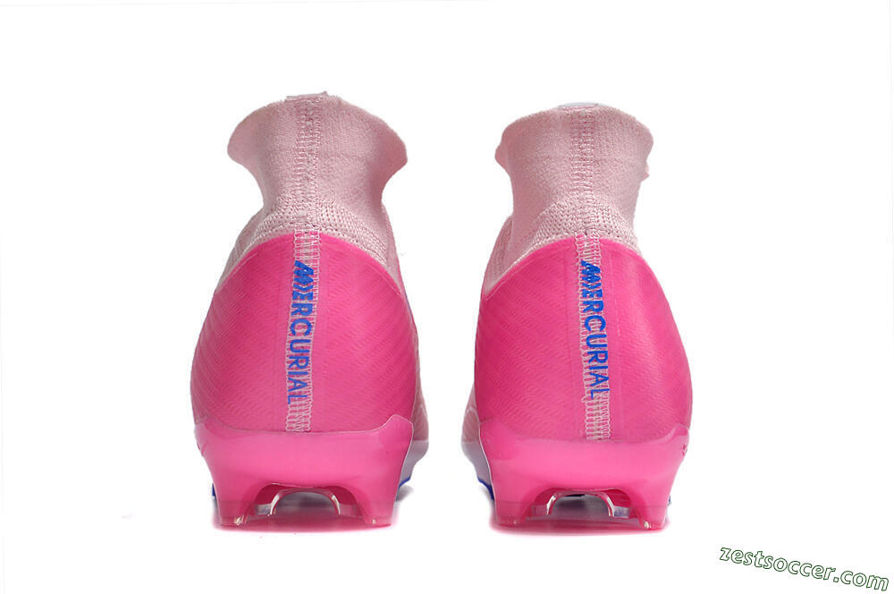 Nike Air Zoom Mercurial Superfly 9 Elite FG High-Tops Soccer Cleats - Pink/Blue/White 5