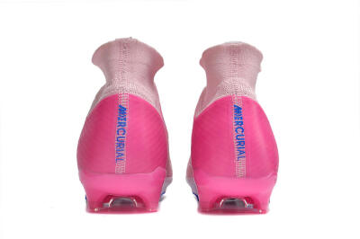 Nike Air Zoom Mercurial Superfly 9 Elite FG High-Tops Soccer Cleats - Pink/Blue/White