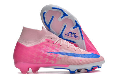 Nike Air Zoom Mercurial Superfly 9 Elite FG High-Tops Soccer Cleats - Pink/Blue/White